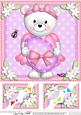 8 x 8 Teddy Tess's Easter Egg Scalloped Corner Topper