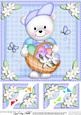 8 x 8 Teddy Ed's Easter Basket Scalloped Corner Topper