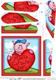 Ziggy Piggy Get Well Heart Fan Pyramage Topper
