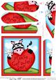 Debra Zebra Get Well Heart Fan Pyramage Topper