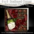 8 x 8 Engagement Champers Chocs N Roses Scalloped Corner Kit