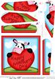 Milly Moo Cow Mothers Day Heart Fan Pyramage Topper