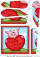 Zoe Piggy Mothers Day Heart Fan Pyramage Topper