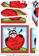 Debra Zebra Mothers Day Heart Fan Pyramage Topper