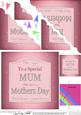 Mothers Day Mum Pink Champers Label Scallop Corner Stacker