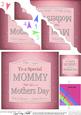 Mothers Day Mommy Pink Champers Label Scallop Corner Stacker