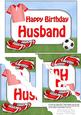 5x7 Football Birthday Husband Scallop Corner Stacker