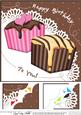 8 x 8 Fondant Fancies Birthday Cakes Scalloped Corner Topper