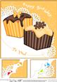 8 x 8 Fondant Fancies Birthday Cakes Scalloped Corner Topper