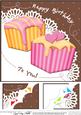 8 x 8 Fondant Fancies Birthday Cakes Scalloped Corner Topper
