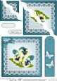 Pansy on Butterfly Lace Quick Card Wavy Corner Side Stacker