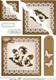 Pansy on Butterfly Lace Quick Card Wavy Corner Side Stacker