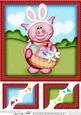 8 x 8 Ziggy Piggy's Easter Bunny Ears Scalloped Corner