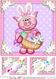 8 x 8 Zoe Piggy's Easter Bunny Ears Scalloped Corner