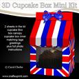 3D Union Jack Flag Milk Carton Cupcake Treat Box Mini Kit