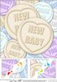 8 x 8 New Baby Sweet Heart Scalloped Corner Topper