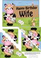 5x7 Milly Moo Cow Birthday Wife Scallop Corner