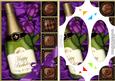 A5 Birthday Champers Chocs N Roses Scallop Corner & Pyramage