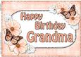 A4 Birthday Grandma Flowers & Butterflies Card Topper