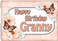 A4 Birthday Granny Flowers & Butterflies Card Topper