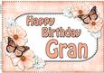 A4 Birthday Gran Flowers & Butterflies Card Topper