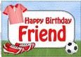 A4 Birthday Friend Football Card Topper