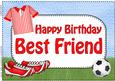 A4 Birthday Best Friend Football Card Topper