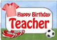 A4 Birthday Teacher Football Card Topper