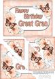 5x7 Flowers & Butterflies Birthday Great Gran