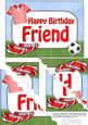 5x7 Football Birthday Friend Scallop Corner
