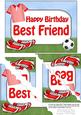 5x7 Football Birthday Best Friend Scallop Corner