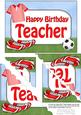 5x7 Football Birthday Teacher Scallop Corner