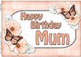 A4 Birthday Mum Flowers & Butterflies Card Topper