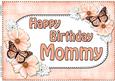 A4 Birthday Mommy Flowers & Butterflies Card Topper