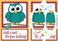 A5 What a Hoot Owl Birthday Scallop Corners and Pyramage