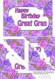5x7 Time for Roses Birthday Great Gran Scallop Corner