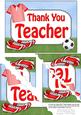 5x7 Football Thank You Teacher Scallop Corner Stacker