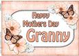A4 Mothers Day Granny Flowers & Butterflies Card Topper