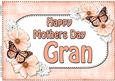 A4 Mothers Day Gran Flowers & Butterflies Card Topper
