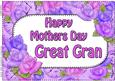 A4 Mothers Day Great Gran Time for Roses Card Topper