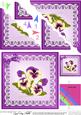 Pansy on Butterfly Lace Scallop Corner Side Stacker