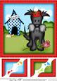 8 x 8 Hamish Scottie Dog's Rose Scalloped Topper