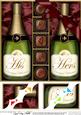 8 x 8 His N Hers Champers N Chocs Scalloped Corner Topper