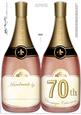 Large Dl 70th Champagne Bottle Shaped Card