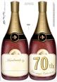 Large Dl 70th Champagne Bottle Shaped Card