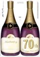 Large Dl 70th Champagne Bottle Shaped Card