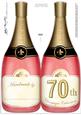 Large Dl 70th Champagne Bottle Shaped Card