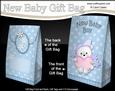 3D Teddy Ed's Heart New Baby Boy Gift Bag Mini Kit