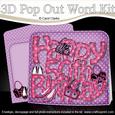 3D 50th Birthday Bags & Shoes Pop Out Word Card