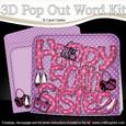 3D 50th Birthday Sister Bags & Shoes Pop Out Word Card